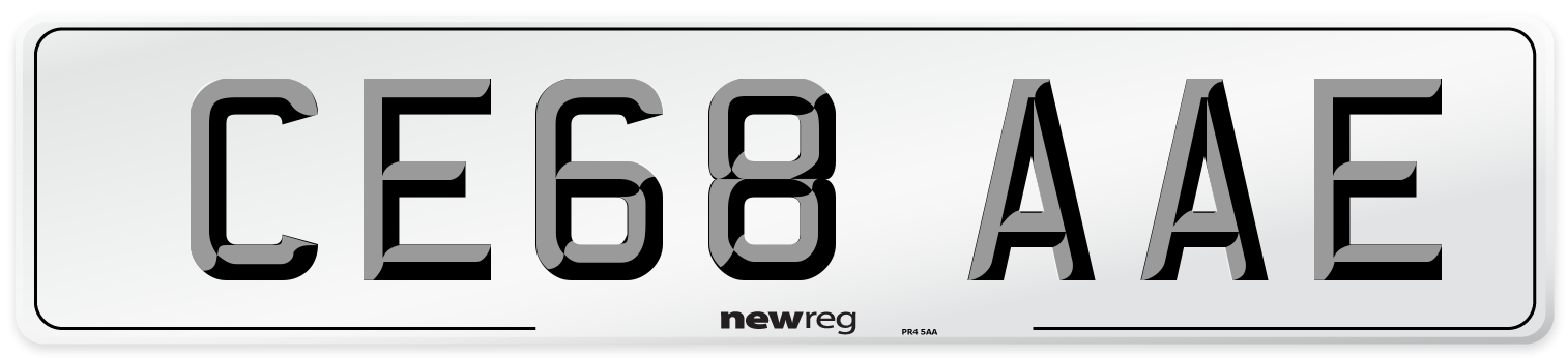 CE68 AAE Number Plate from New Reg
